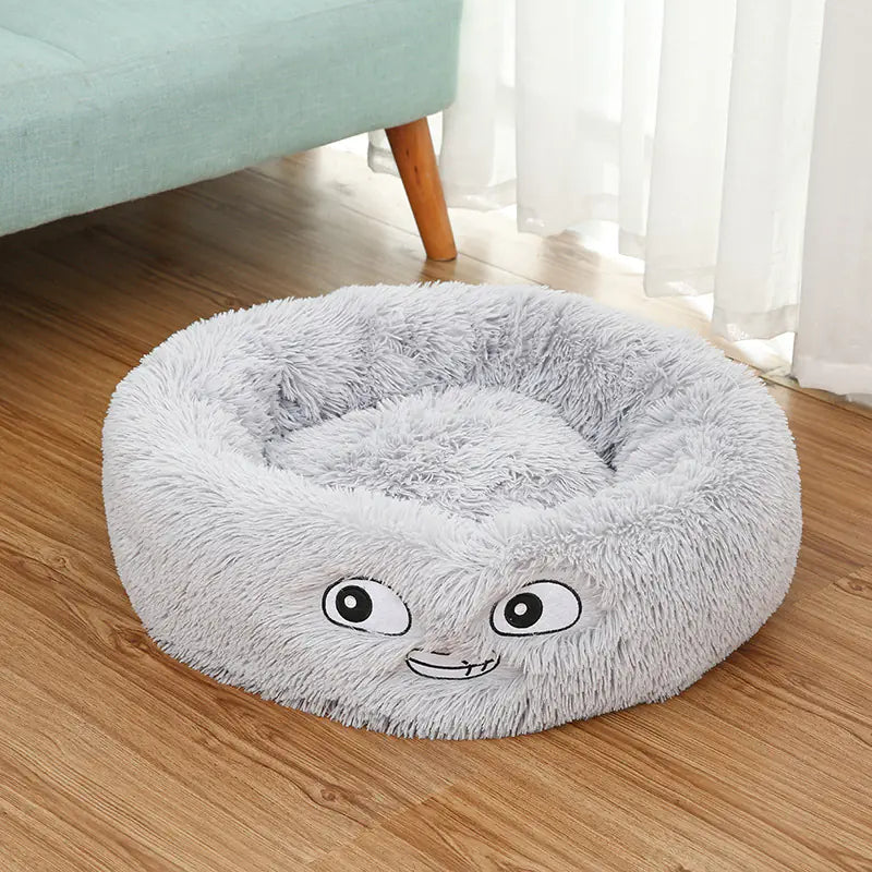 Round Fluffy Cat and Dog Bed