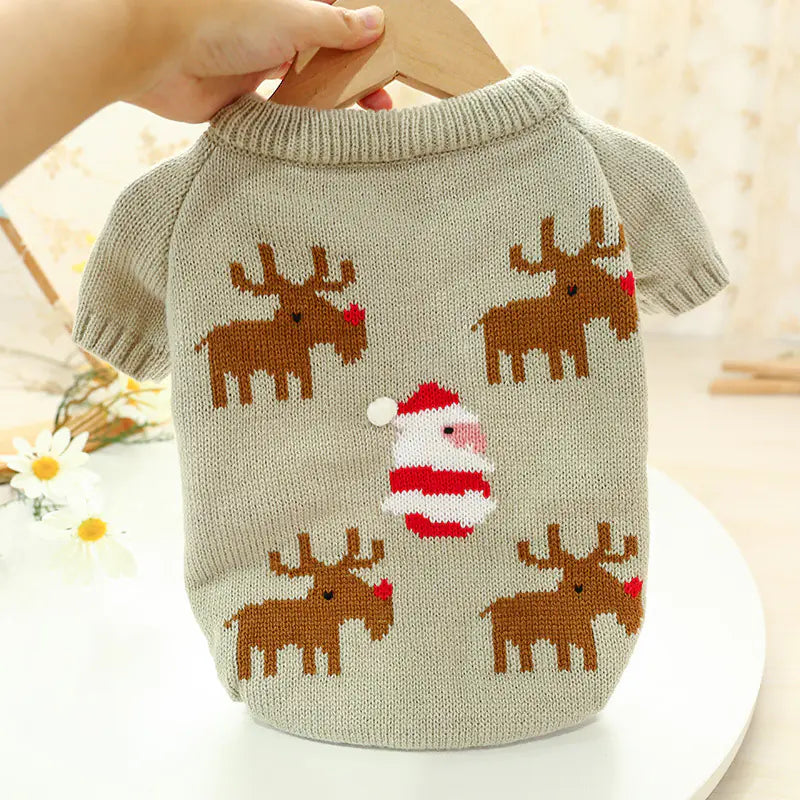 Fashion Printed Dog Sweater - Christmas drop