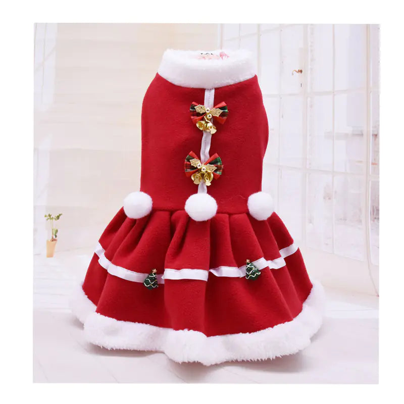 Dog Thick Fleece Christmas Skirt