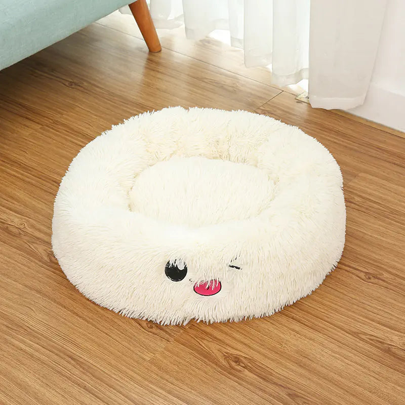 Round Fluffy Cat and Dog Bed