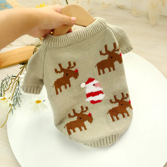 Fashion Printed Dog Sweater - Christmas drop